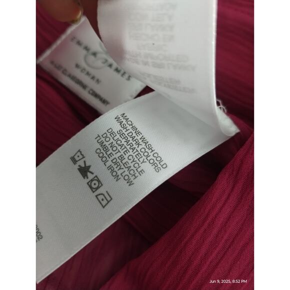 Emma James Womens Textured Button Up Classic Sheer Beachy Resortwear Roll-up 3X - Picture 10 of 12